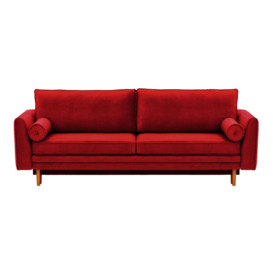 Cornelia Sofa Bed with Storage, dark red, Leg colour: aveo