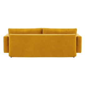 Cornelia Sofa Bed with Storage, mustard, Leg colour: dark oak - thumbnail 3