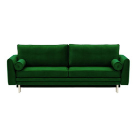 Cornelia Sofa Bed with Storage, dark green, Leg colour: white