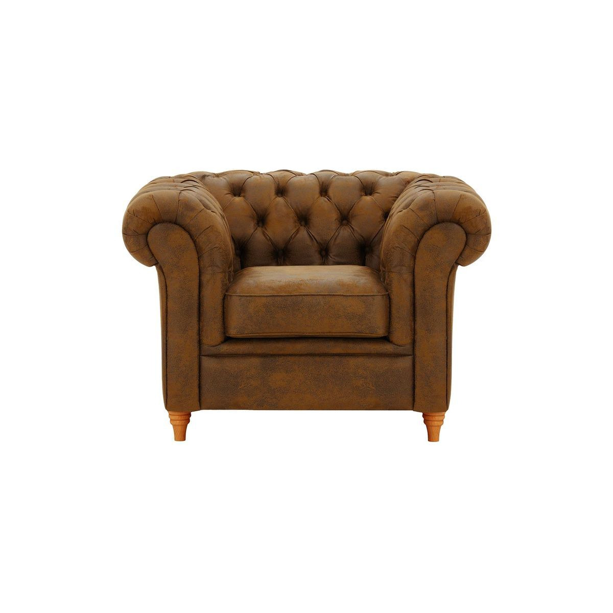 Chesterfield Armchair, Brown, Leg colour: aveo - image 1