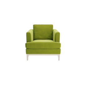 Scarlett Armchair, olive green, Leg colour: white - thumbnail 1