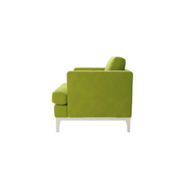 Scarlett Armchair, olive green, Leg colour: white - thumbnail 3