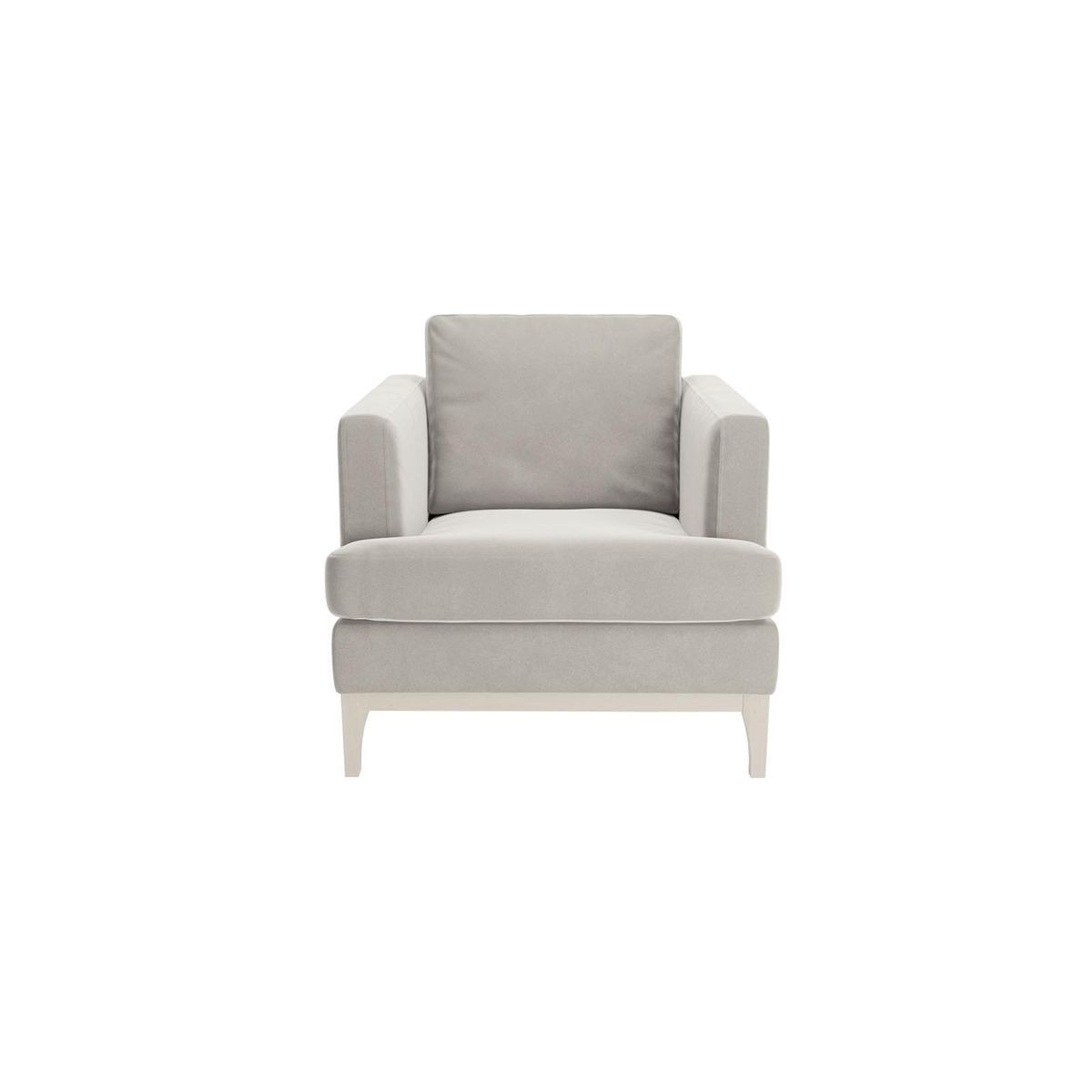 Scarlett Armchair, silver, Leg colour: white - image 1