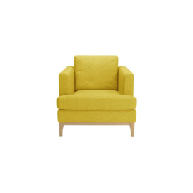 Scarlett Armchair, yellow, Leg colour: like oak