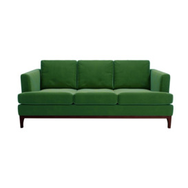 Scarlett 3 Seater Sofa, dark green, Leg colour: dark oak - thumbnail 1