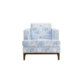 Scarlett Design Armchair, blue, Leg colour: dark oak