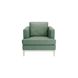 Scarlett Eco Armchair, Green, Leg colour: white - thumbnail 1