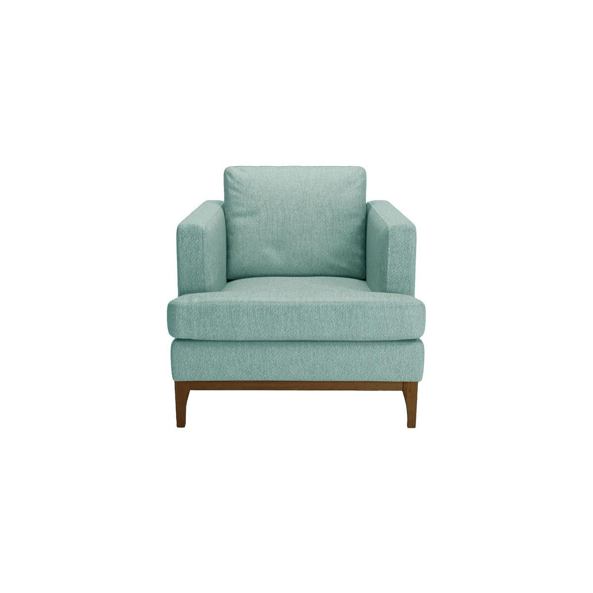 Scarlett Eco Armchair, Turquoise, Leg colour: dark oak - image 1