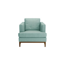 Scarlett Eco Armchair, Turquoise, Leg colour: dark oak - thumbnail 1