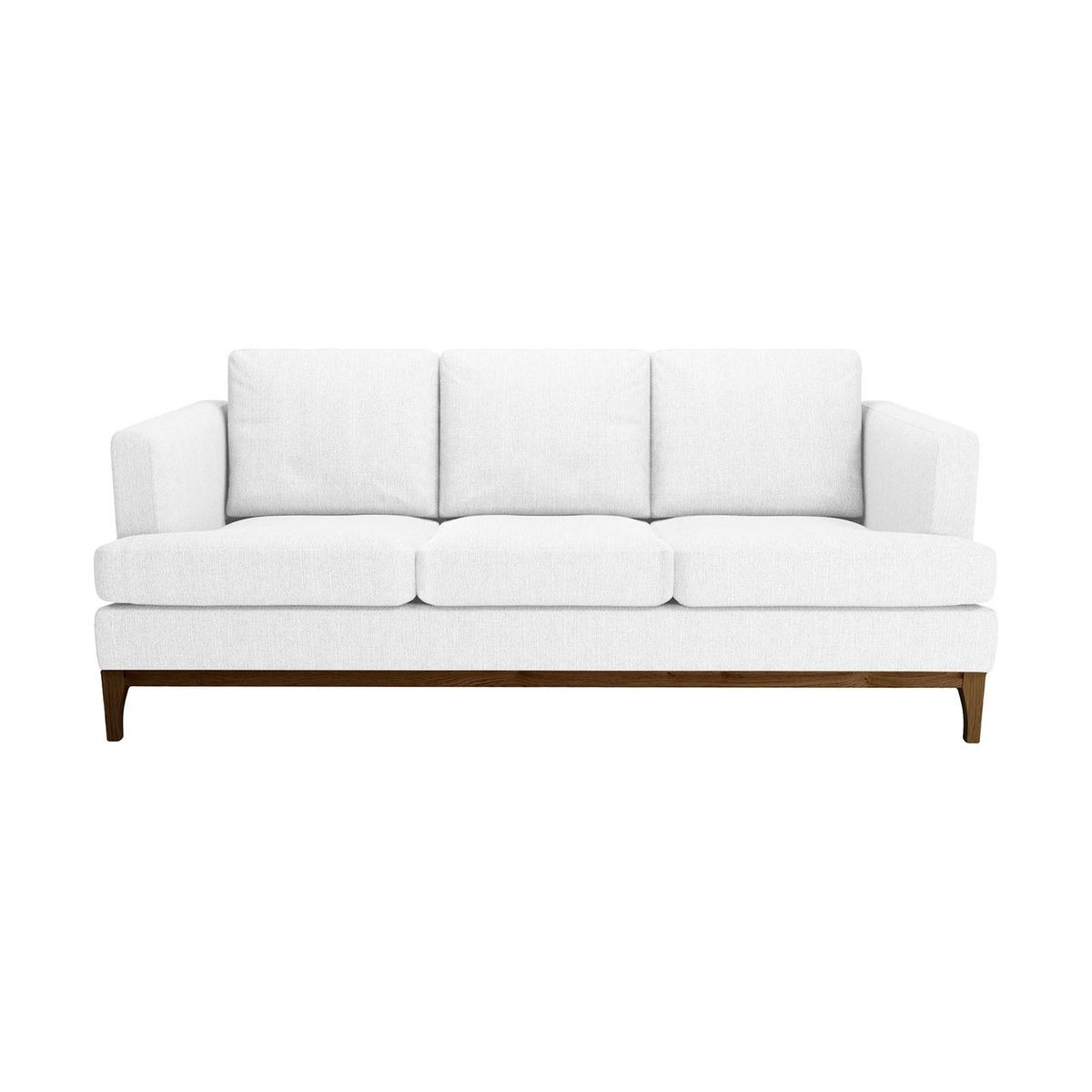Scarlett Structured 3 Seater Sofa, white, Leg colour: dark oak - image 1