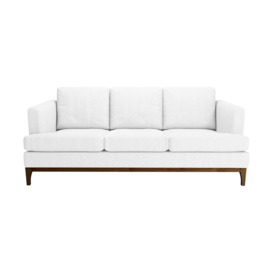 Scarlett Structured 3 Seater Sofa, white, Leg colour: dark oak