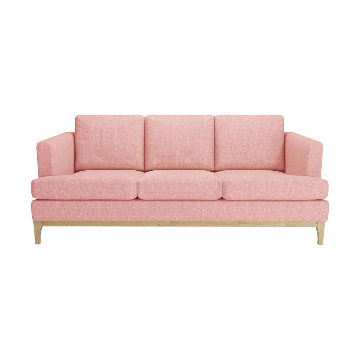 Scarlett Structured 3 Seater Sofa, pink, Leg colour: like oak - image 1