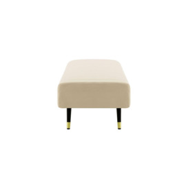 Slender Footstool with quilting, light beige - thumbnail 2