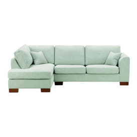 Avos Large Left Hand Corner Sofa, olive green, Leg colour: white