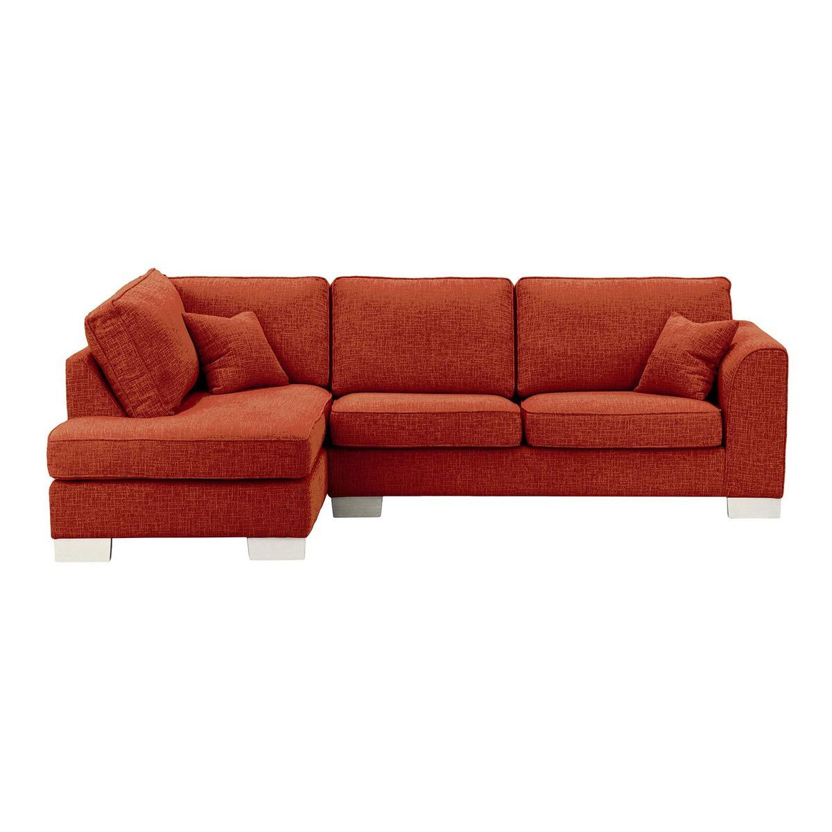 Avos Large Left Hand Corner Sofa, burnt orange, Leg colour: white - image 1