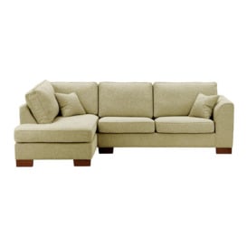 Avos Large Left Hand Corner Sofa, taupe, Leg colour: dark oak