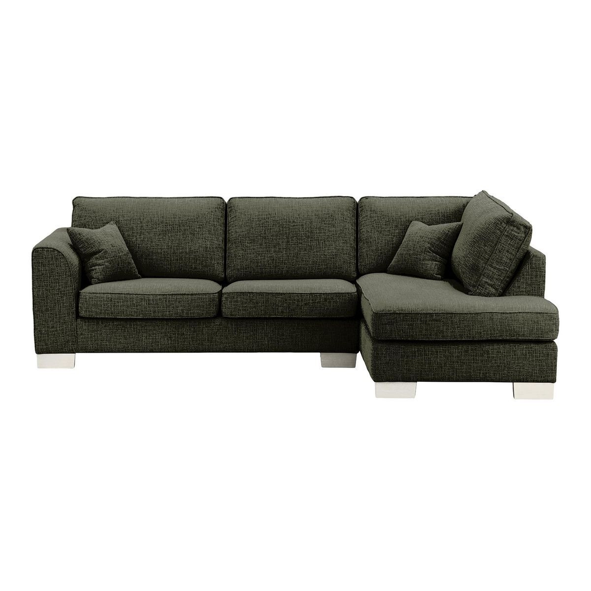 Avos Large Right Hand Corner Sofa, mid grey, Leg colour: white - image 1