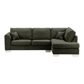 Avos Large Right Hand Corner Sofa, mid grey, Leg colour: white - thumbnail 1