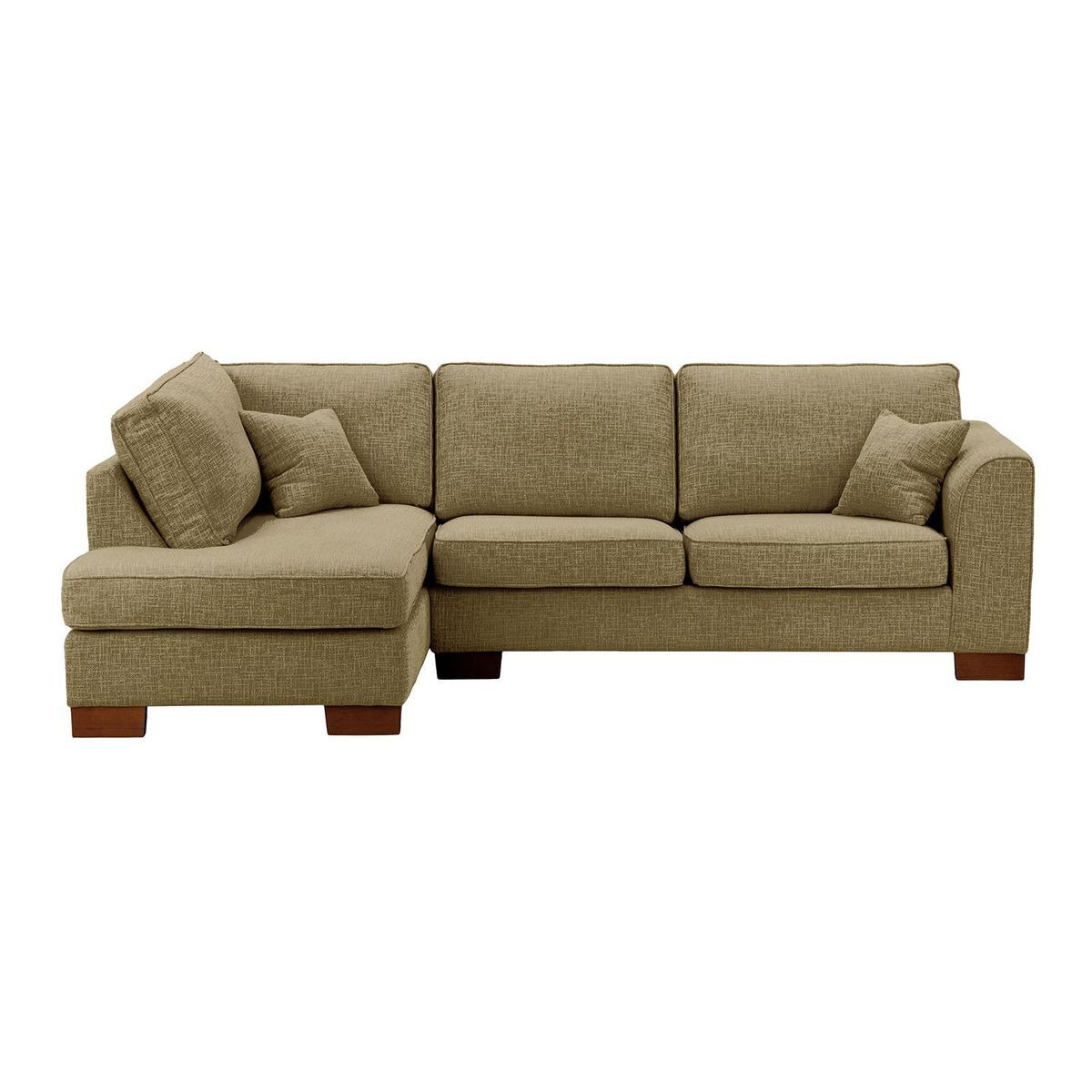 Avos Left Hand Corner Sofa Bed, brown, Leg colour: dark oak - image 1