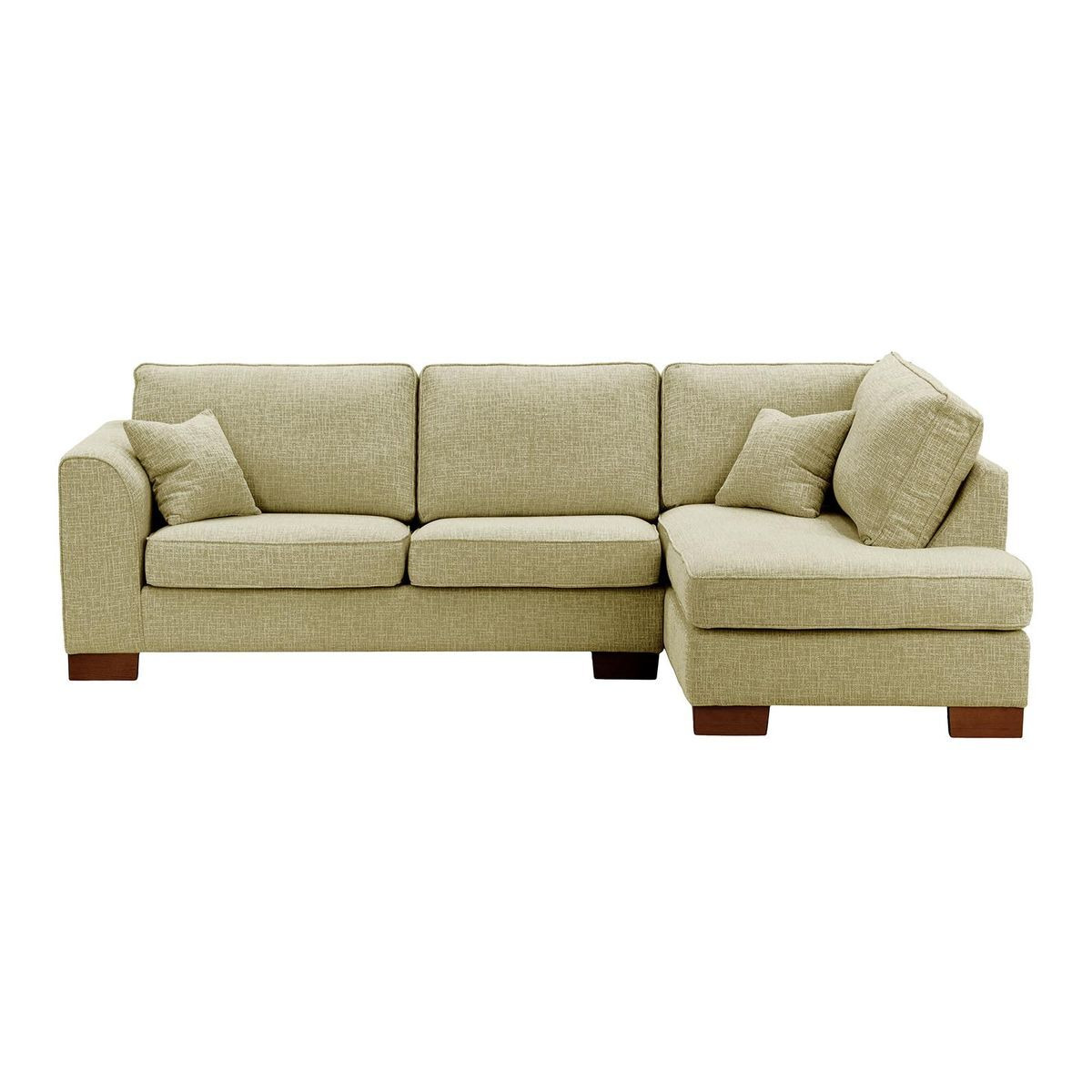 Avos Right Hand Corner Sofa Bed, mustard, Leg colour: dark oak - image 1