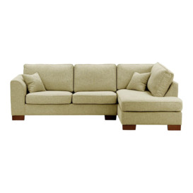 Avos Right Hand Corner Sofa Bed, olive green, Leg colour: white - thumbnail 1