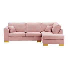 Avos Right Hand Corner Sofa Bed, blush pink, Leg colour: like oak