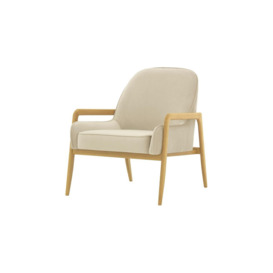 Turin Chair, light beige, Leg colour: like oak - thumbnail 1