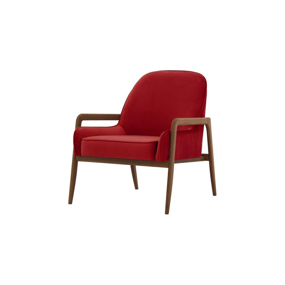 Turin Chair, dark red, Leg colour: dark oak - image 1