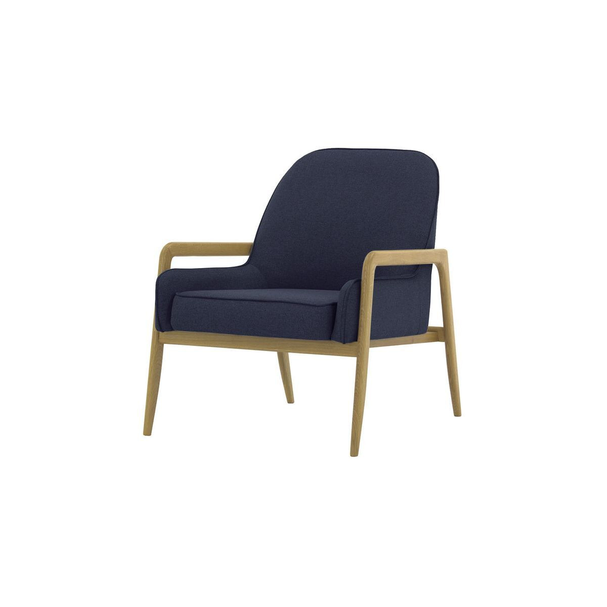 Turin Chair, navy blue, Leg colour: wax black - image 1