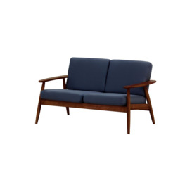 Demure Aqua 2 Seater Garden Sofa, navy blue, Leg colour: 8007 dark oak - thumbnail 1