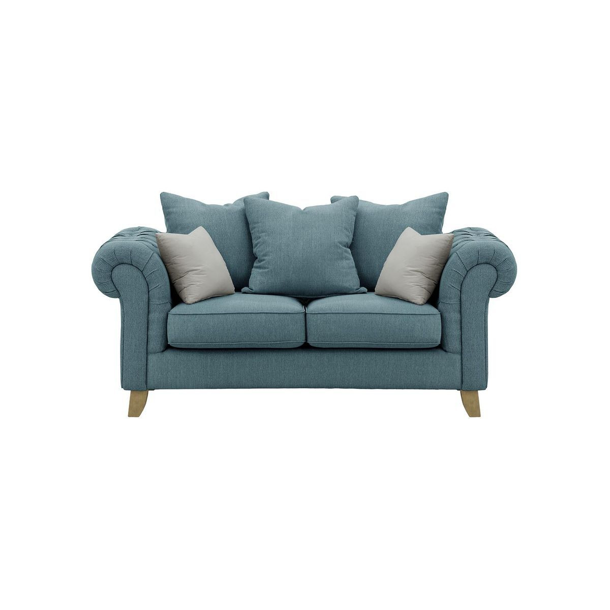 Monza 2 Seater Sofa, Deep blue/Silver, Leg colour: like oak - image 1
