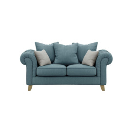 Monza 2 Seater Sofa, Deep blue/Silver, Leg colour: like oak - thumbnail 1