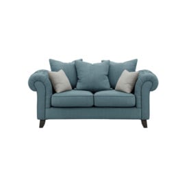 Monza 2 Seater Sofa, Deep blue/Silver, Leg colour: black