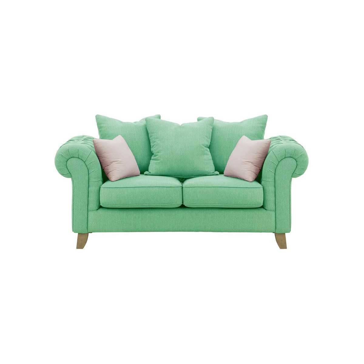 Monza 2 Seater Sofa, Turquoise/Lilac, Leg colour: wax black - image 1