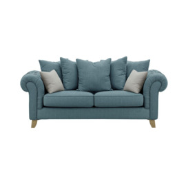 Monza 3 Seater Sofa, Deep blue/Silver, Leg colour: wax black