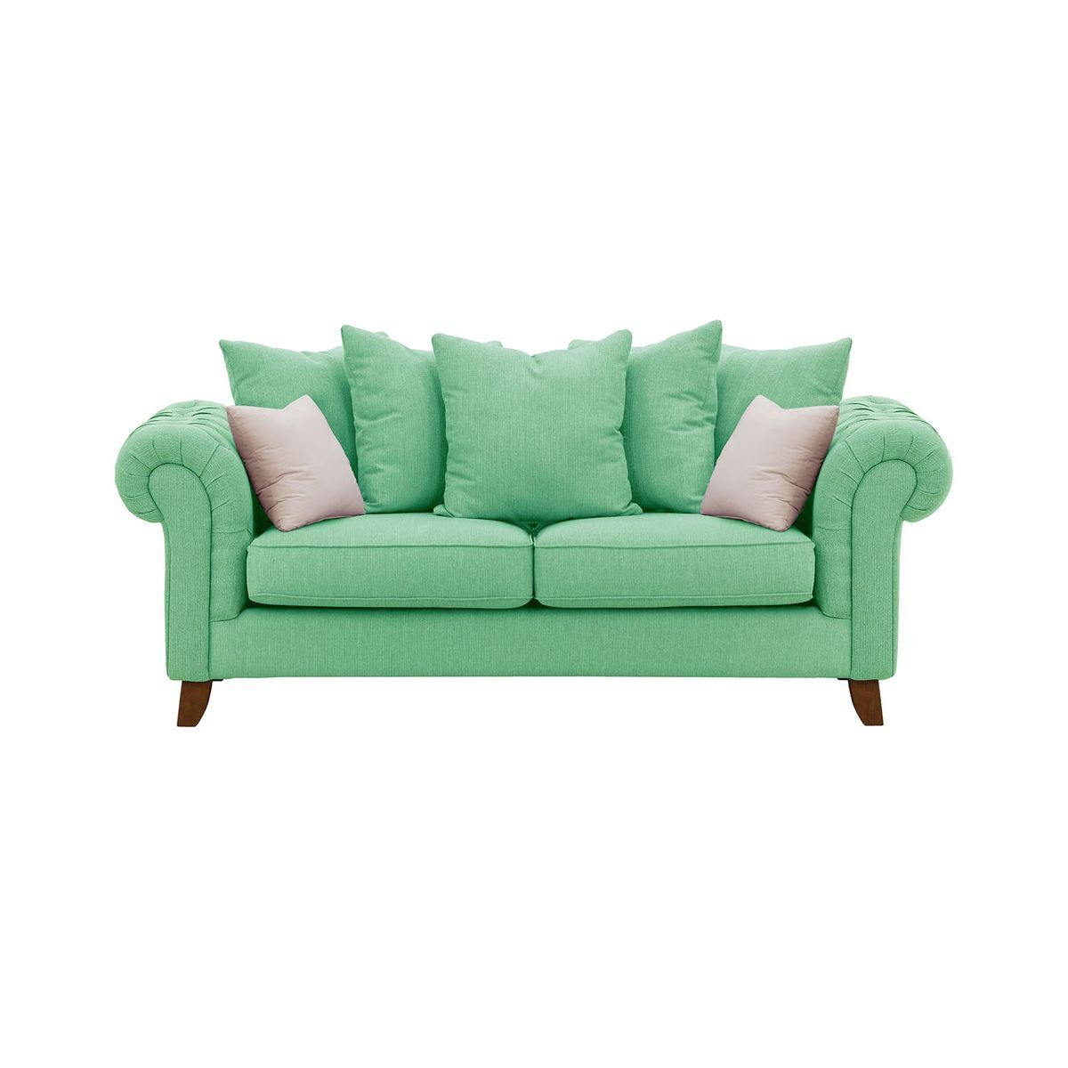 Monza 3 Seater Sofa, Turquoise/Lilac, Leg colour: dark oak - image 1