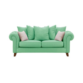 Monza 3 Seater Sofa, Turquoise/Lilac, Leg colour: dark oak - thumbnail 1