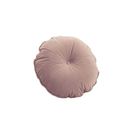 Velvet round single-button cushion, lilac