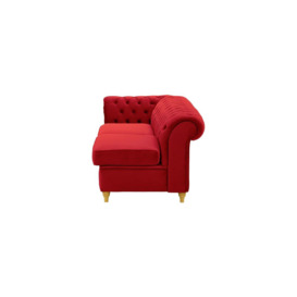 Chesterfield 2 Seater LHF Corner Modular Unit (2L), dark red, Leg colour: like oak - thumbnail 2