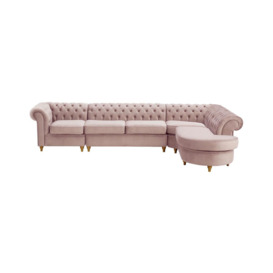 Chesterfield RHF 4-piece Corner Modular Sofa, lilac, Leg colour: like oak