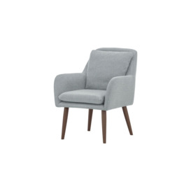 Luie Chair, boucle beige, Leg colour: white - thumbnail 2