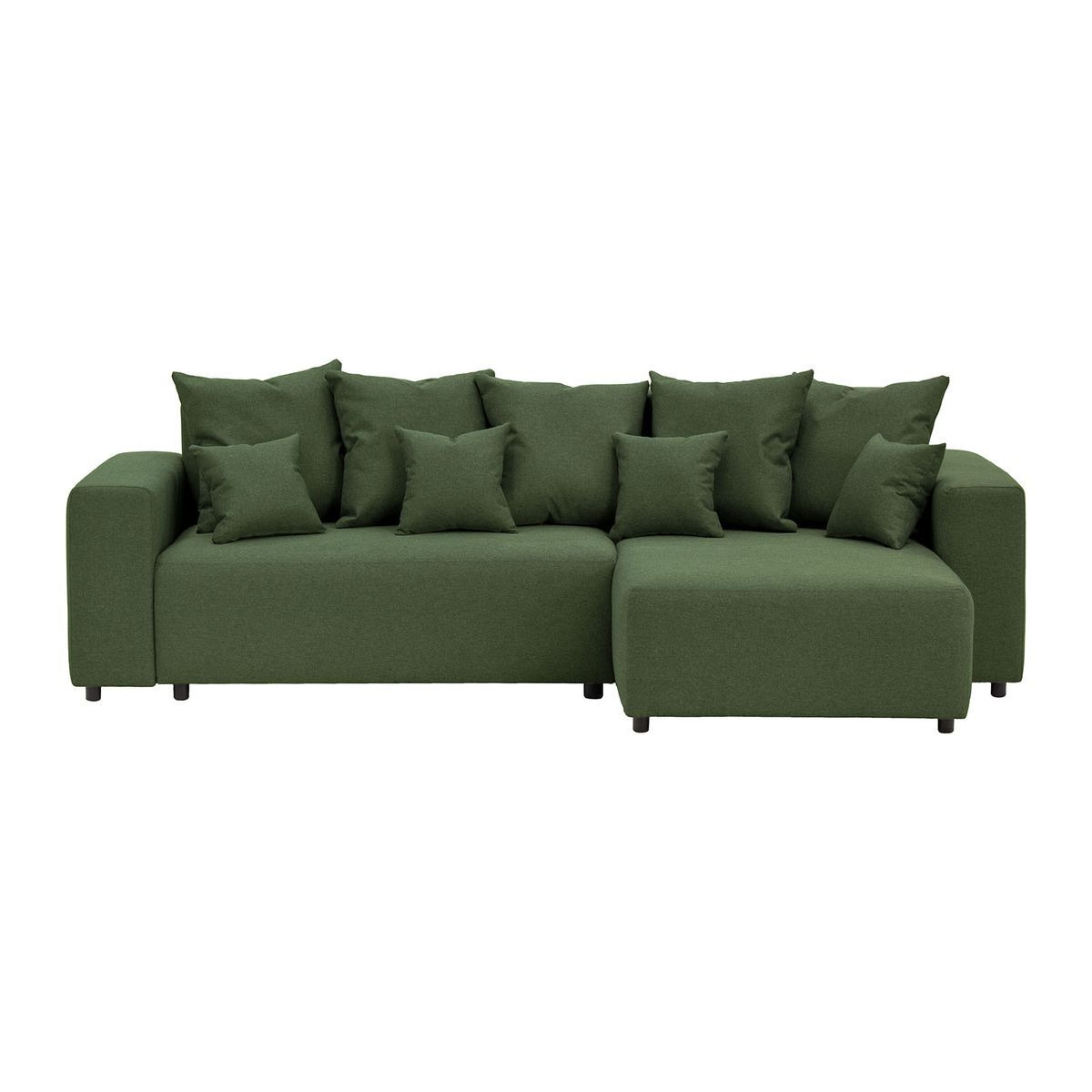 Homely Right Hand Corner Sofa Bed, dark green - image 1