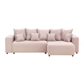 Homely Right Hand Corner Sofa Bed, pastel pink - thumbnail 1