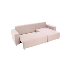 Homely Right Hand Corner Sofa Bed, pastel pink - thumbnail 3
