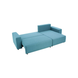 Homely Right Hand Corner Sofa Bed, turquoise - thumbnail 2