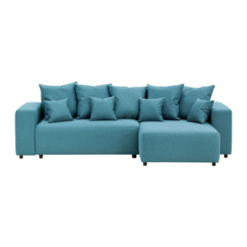 Homely Right Hand Corner Sofa Bed, turquoise - thumbnail 1