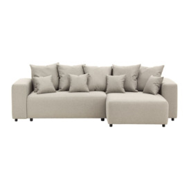 Homely Right Hand Corner Sofa Bed, boucle ivory - thumbnail 1