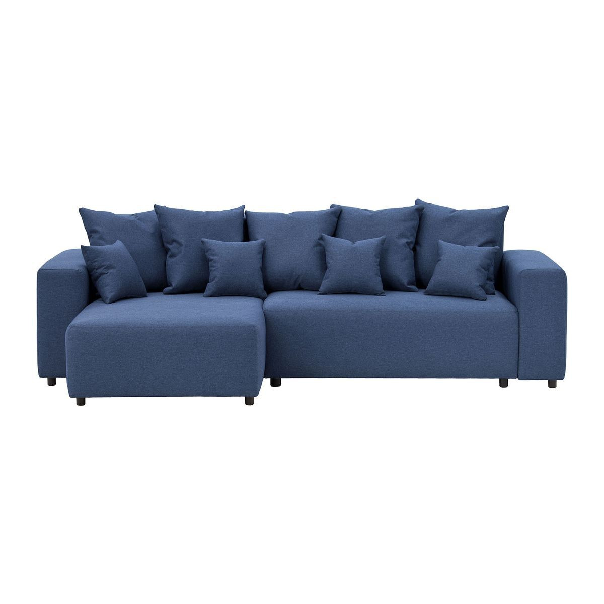 Homely Left Hand Corner Sofa Bed, navy blue - image 1