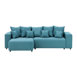 Homely Left Hand Corner Sofa Bed, turquoise - thumbnail 1