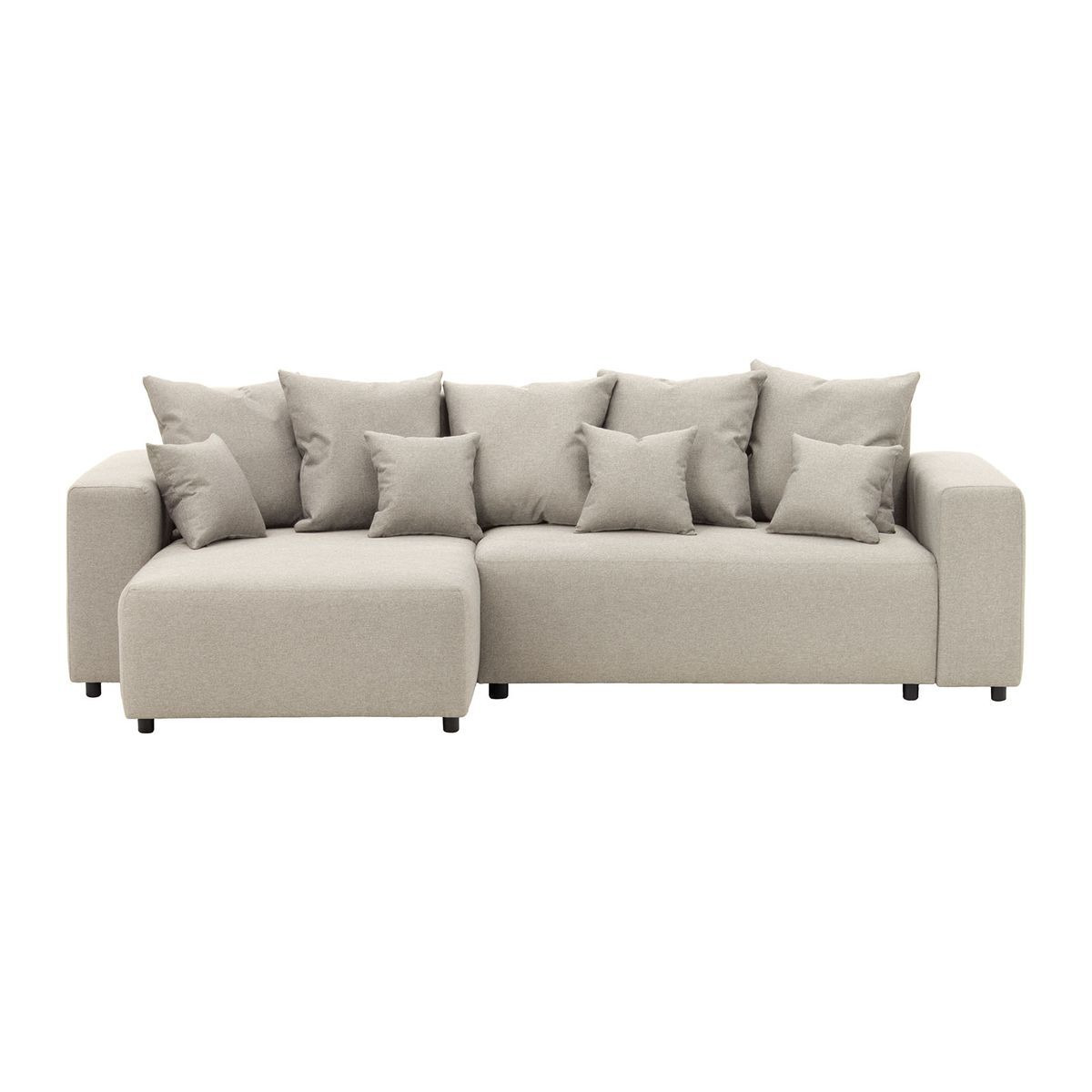 Homely Left Hand Corner Sofa Bed, boucle brown - image 1